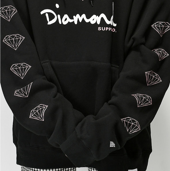 Zumiez Diamond Supply OG Sign Black Pink Hoodie